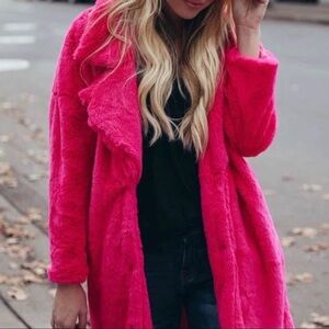 NIB 36point5 BROOKLYN FAUX FUR COAT - FUCHSIA 🩷, Sz.S, BNIB